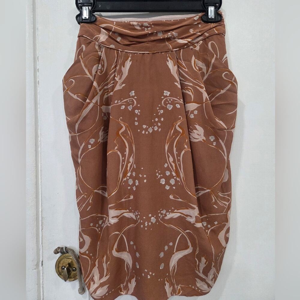 Wilfred Aritzia Floral Watercolor Midi Silk Skirt Xsmall NWT